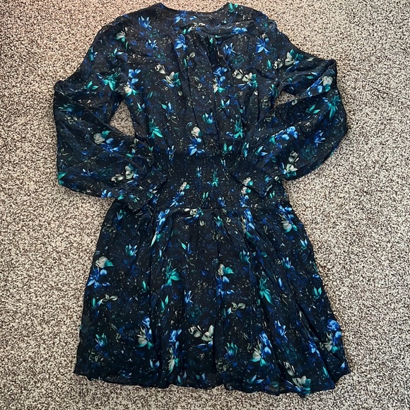 Anthropologie ruched floral mini dress - Picture 3 of 10